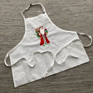 Fame White  Poly Cotton Stain Resistant Kitchen Holiday  Apron